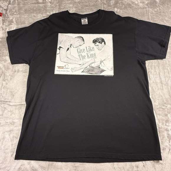 Jerzees Other - Elvis Presley Give Like The King Blood Donation T-shirt Size XL Black Music